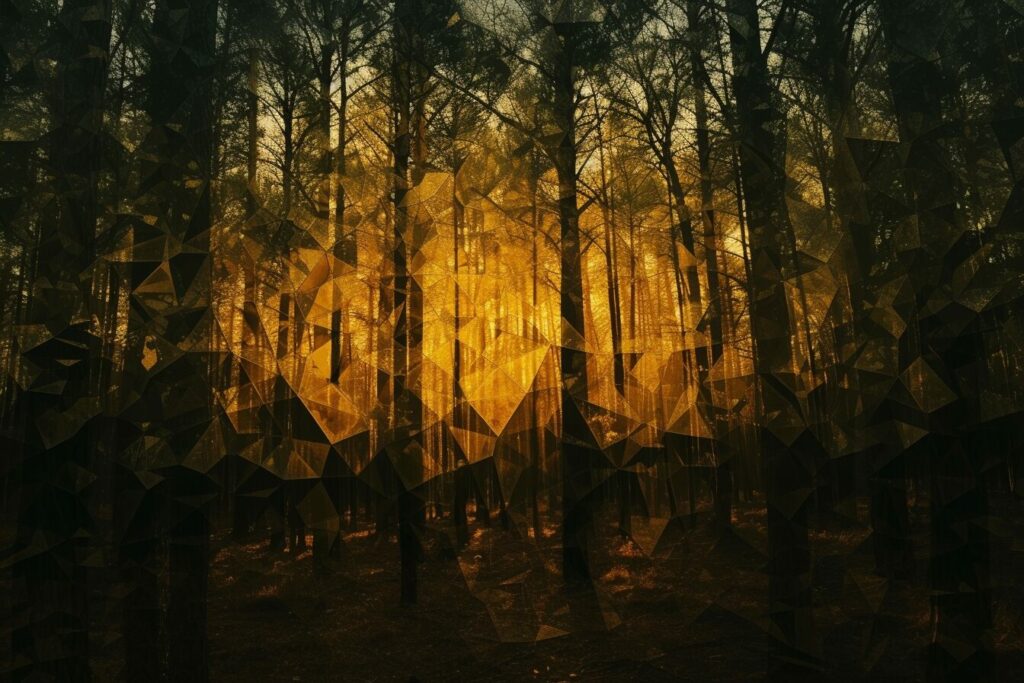 i.am .alex .j dark forest during golden hour multi layered geomet 9d076bd6 21b9 425f 9156 0b747b6f4178 | DIGITALHANDWERK