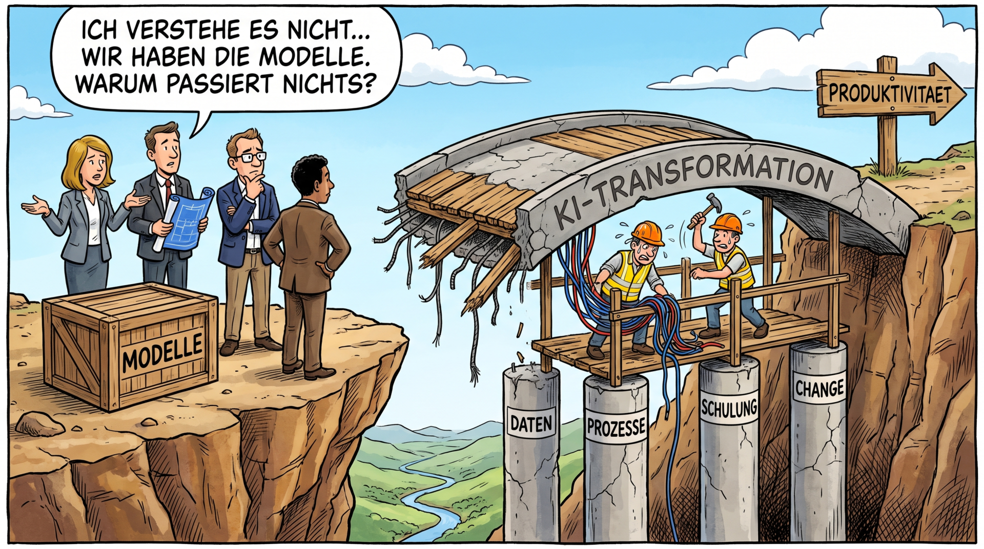 KI Transformation Brückenbau scheitert