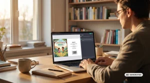 Kinderschuhe Buch auf Laptop