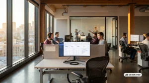 Büro mit arbeitenden Menschen