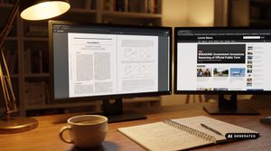 Arbeitsplatz mit zwei Monitoren