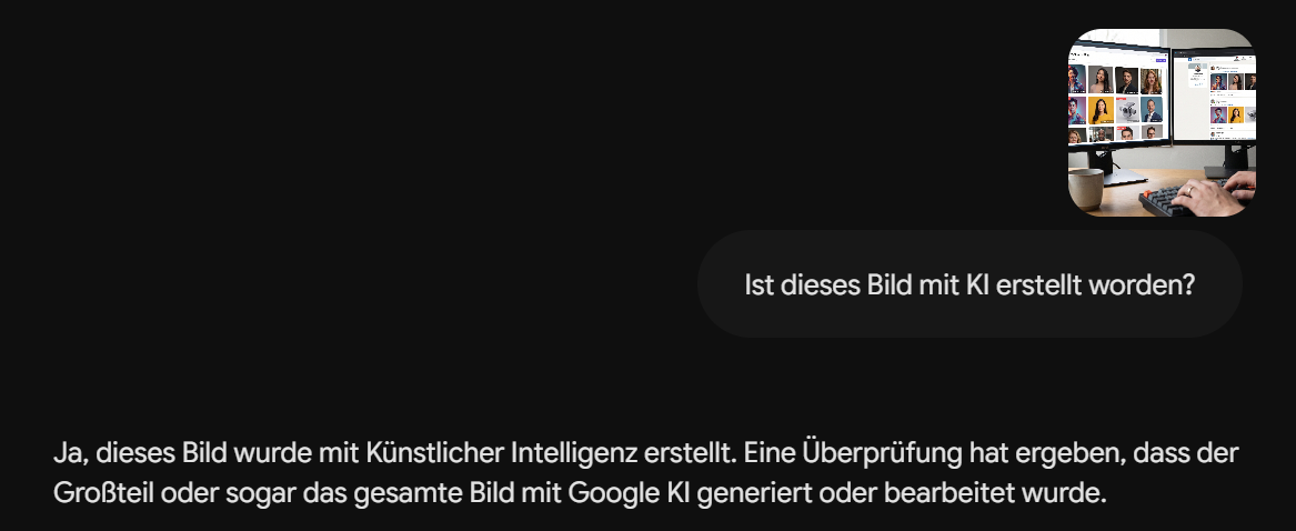KI-generiertes Bild auf Computern