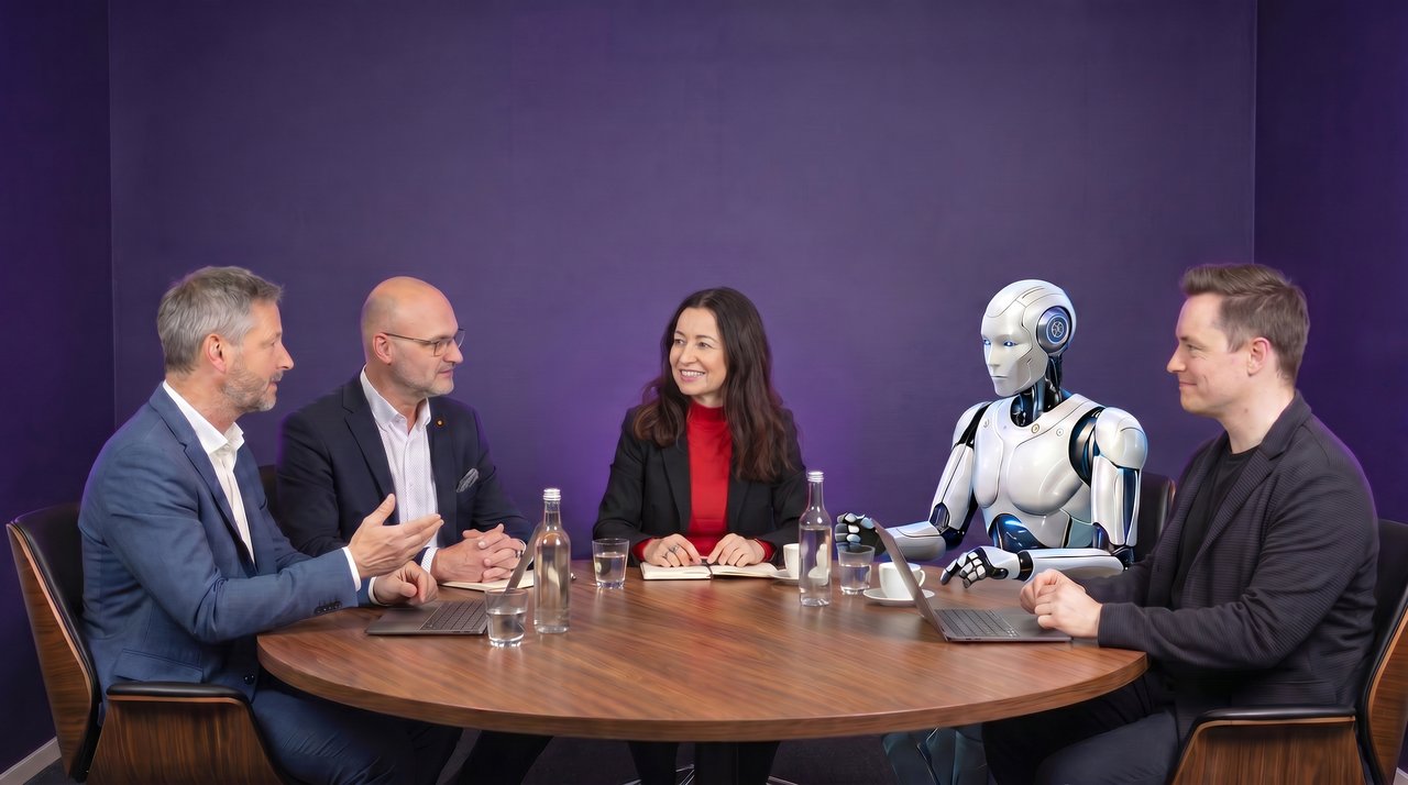 Roboter und Menschen im Gespräch