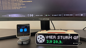 digitale Uhr zeigt Fußballergebnis