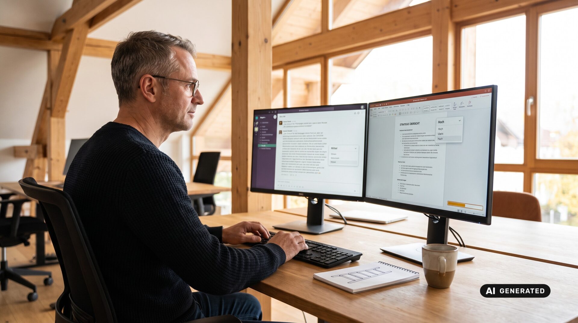Mann am Computer im Büro