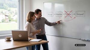 Besprechung am Whiteboard