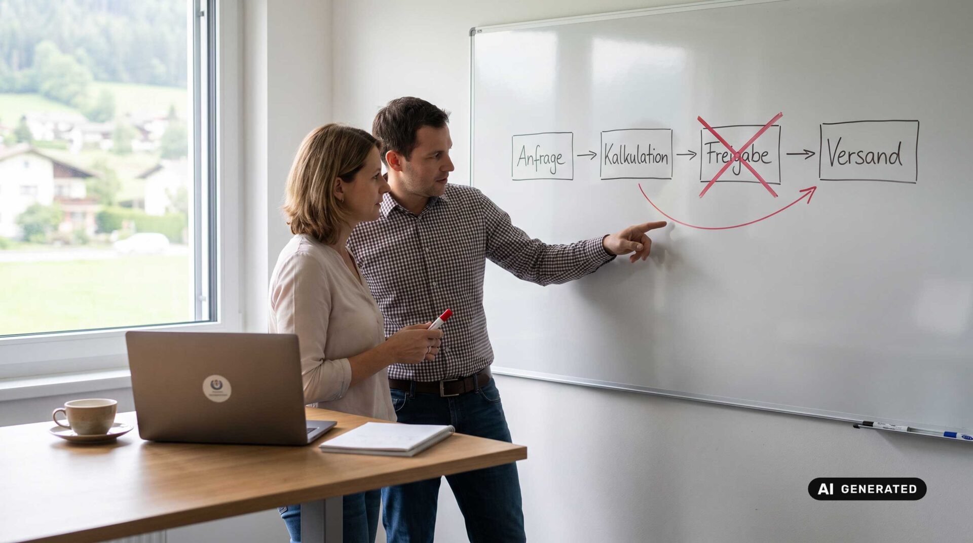 Besprechung am Whiteboard