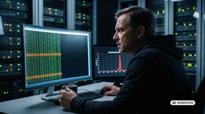 Programmierer arbeitet im Serverraum
